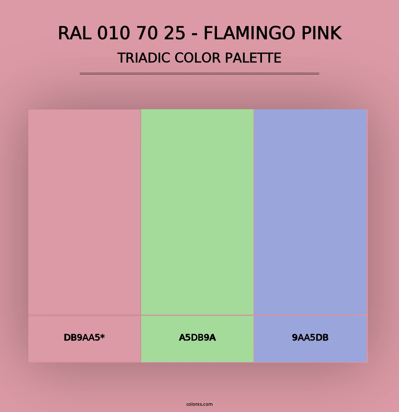 RAL 010 70 25 - Flamingo Pink - Triadic Color Palette