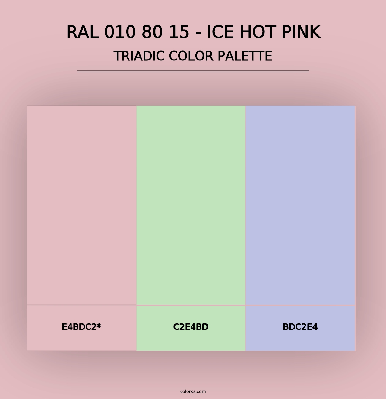 RAL 010 80 15 - Ice Hot Pink - Triadic Color Palette