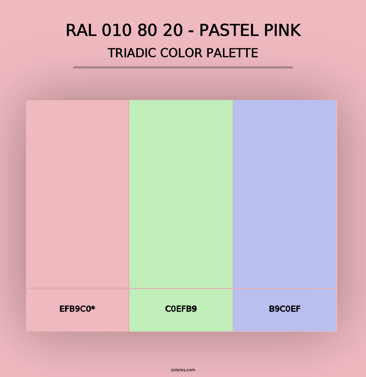 RAL 010 80 20 - Pastel Pink - Triadic Color Palette