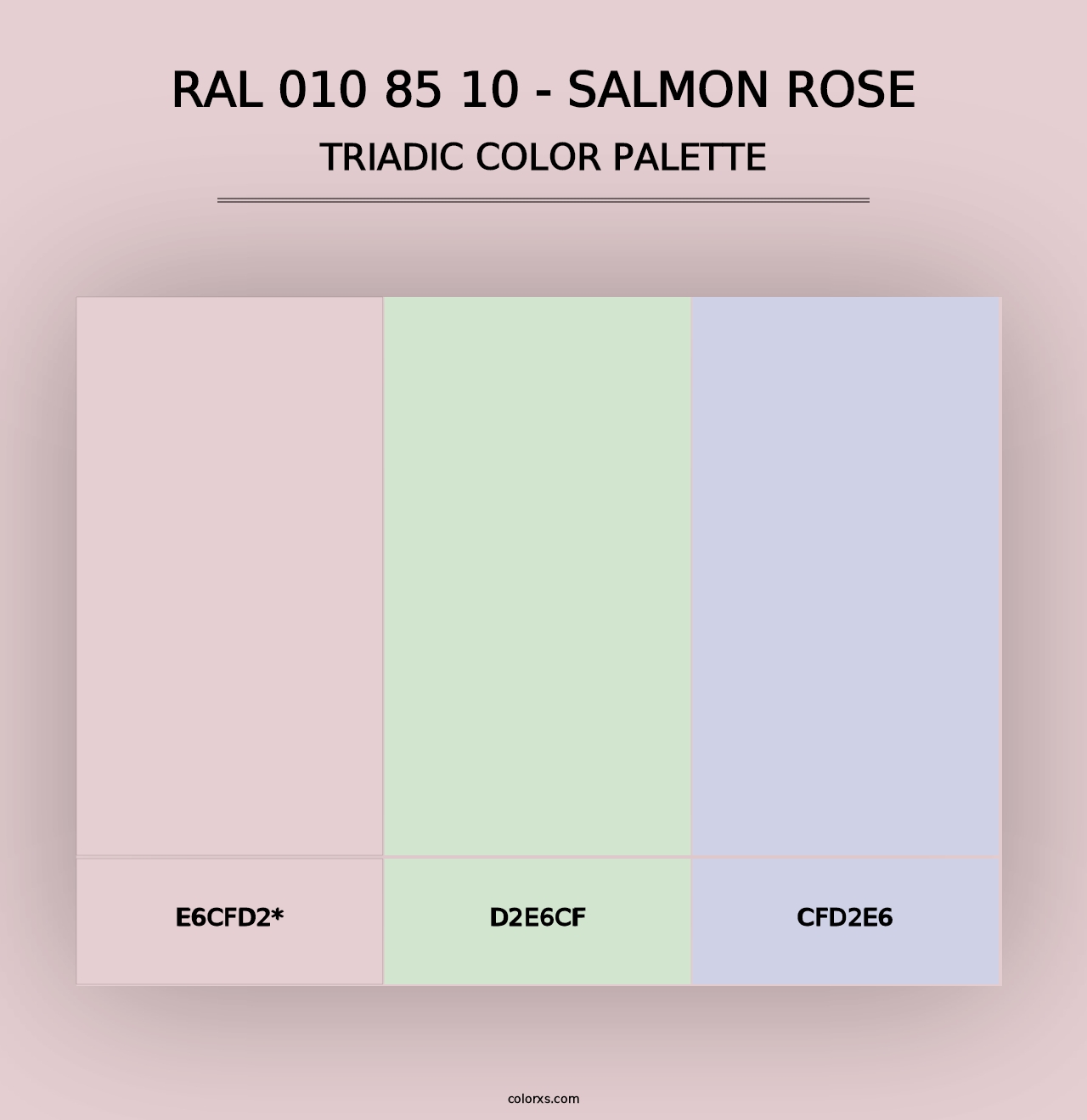 RAL 010 85 10 - Salmon Rose - Triadic Color Palette