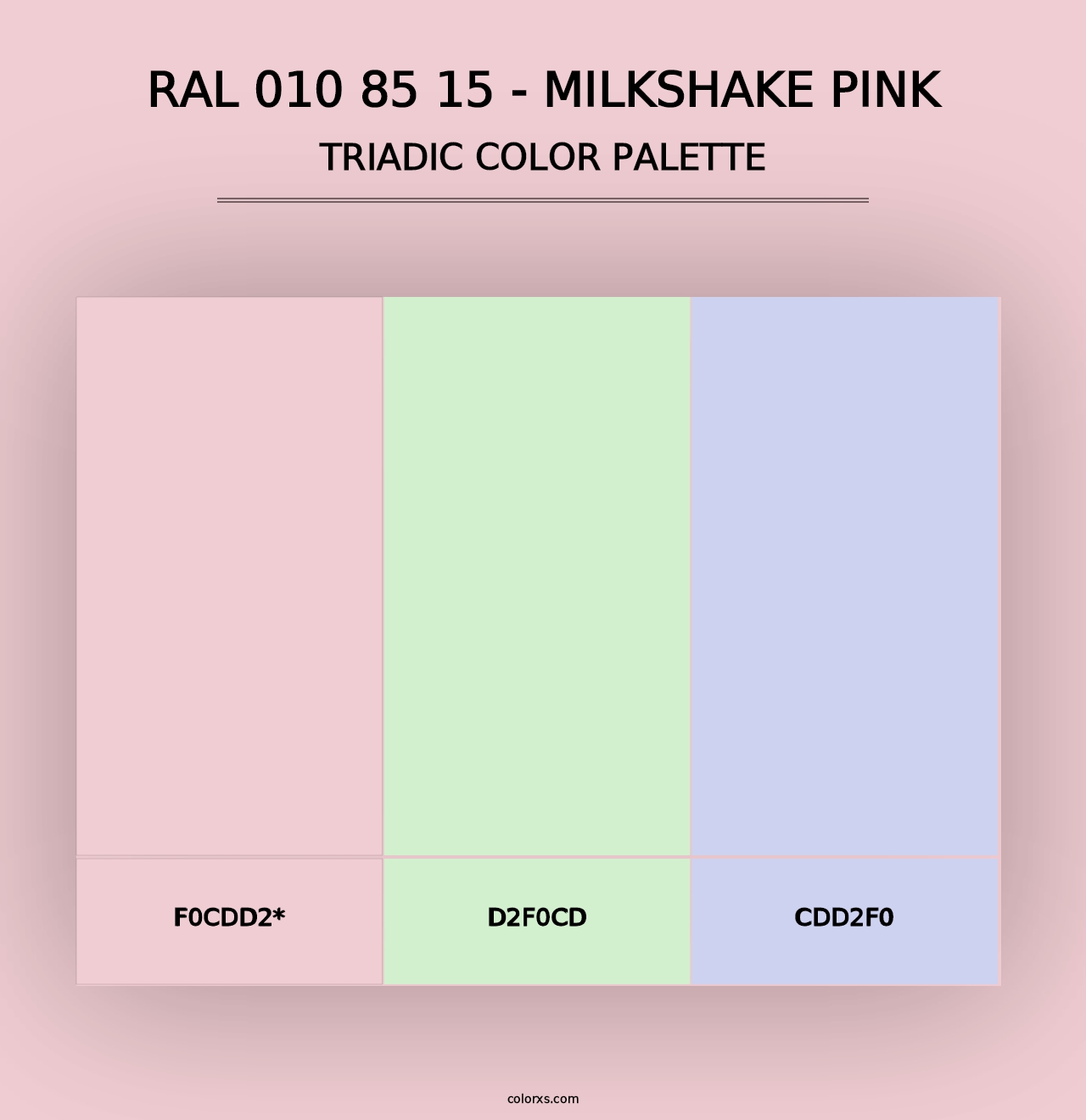 RAL 010 85 15 - Milkshake Pink - Triadic Color Palette