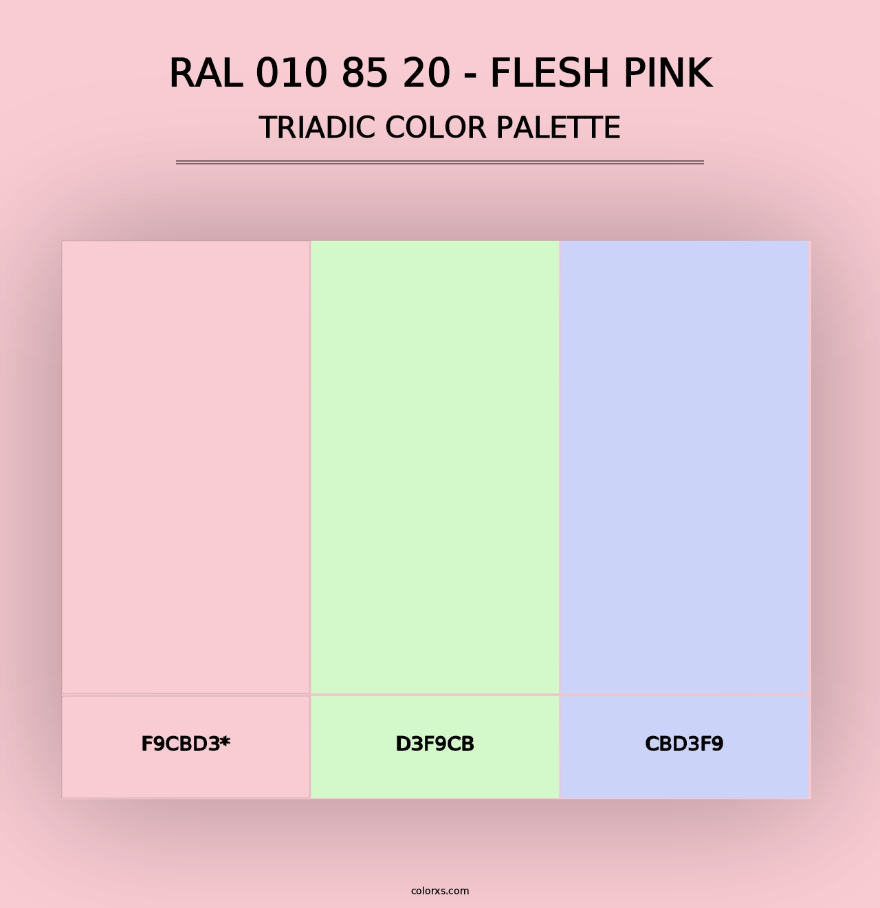 RAL 010 85 20 - Flesh Pink - Triadic Color Palette