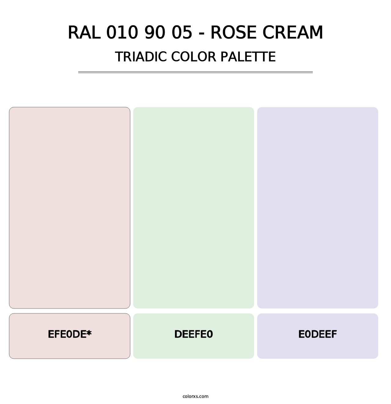 RAL 010 90 05 - Rose Cream - Triadic Color Palette