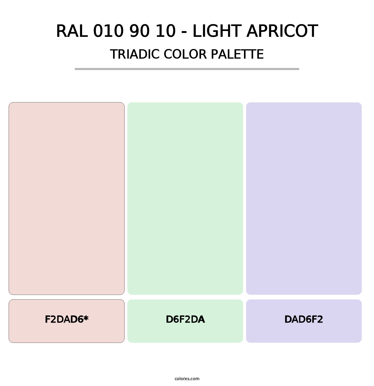 RAL 010 90 10 - Light Apricot - Triadic Color Palette