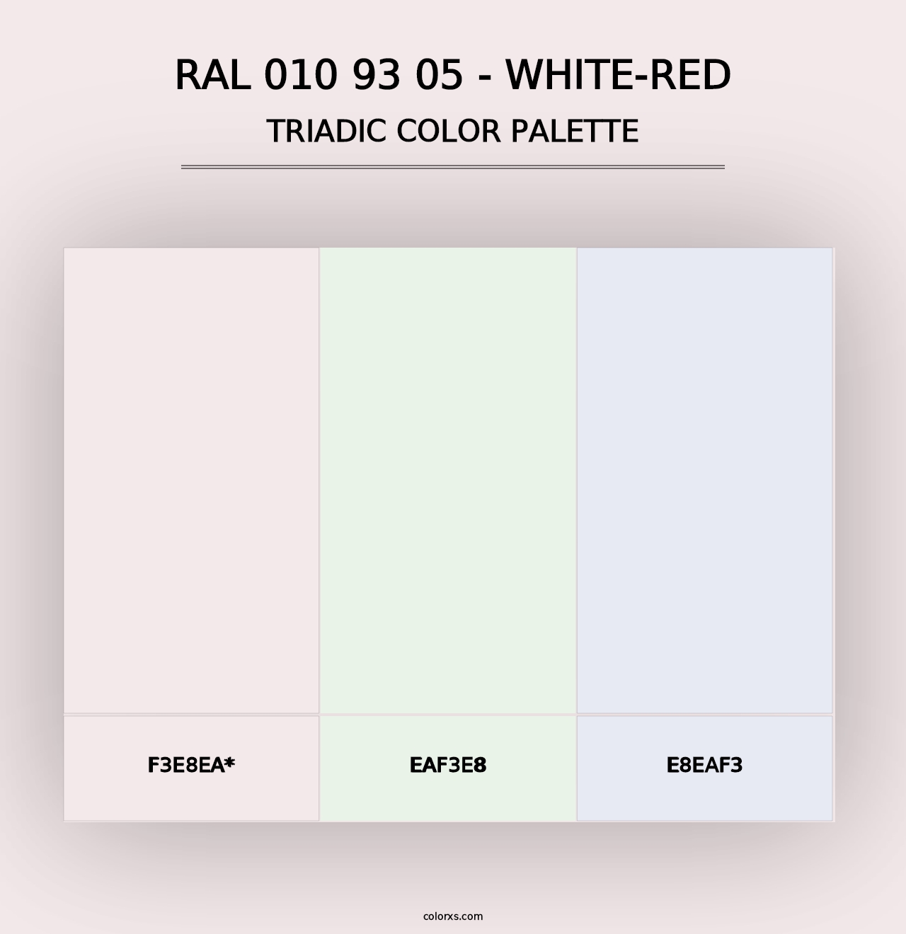 RAL 010 93 05 - White-Red - Triadic Color Palette