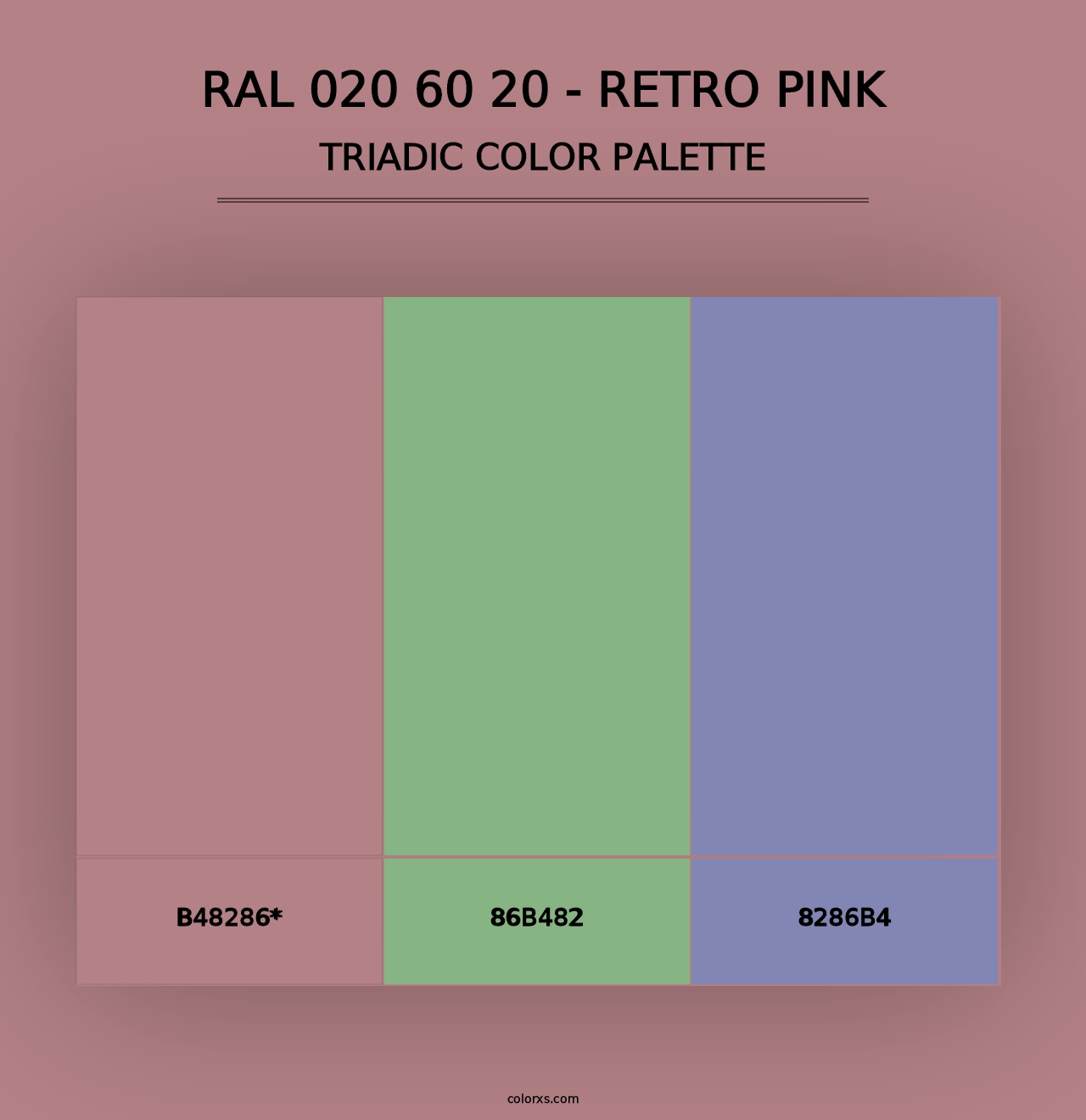 RAL 020 60 20 - Retro Pink - Triadic Color Palette