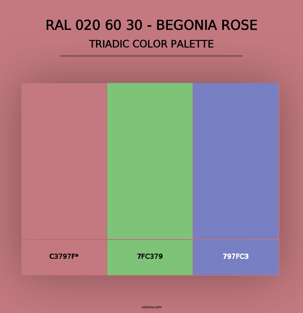 RAL 020 60 30 - Begonia Rose - Triadic Color Palette