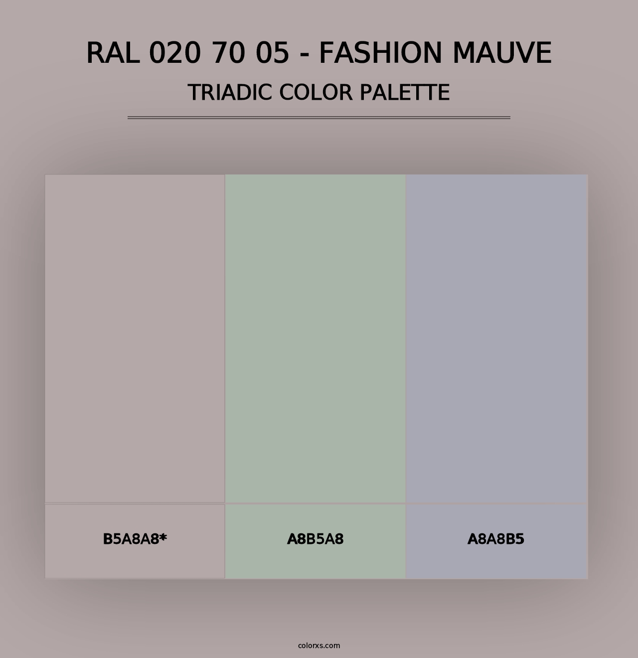 RAL 020 70 05 - Fashion Mauve - Triadic Color Palette