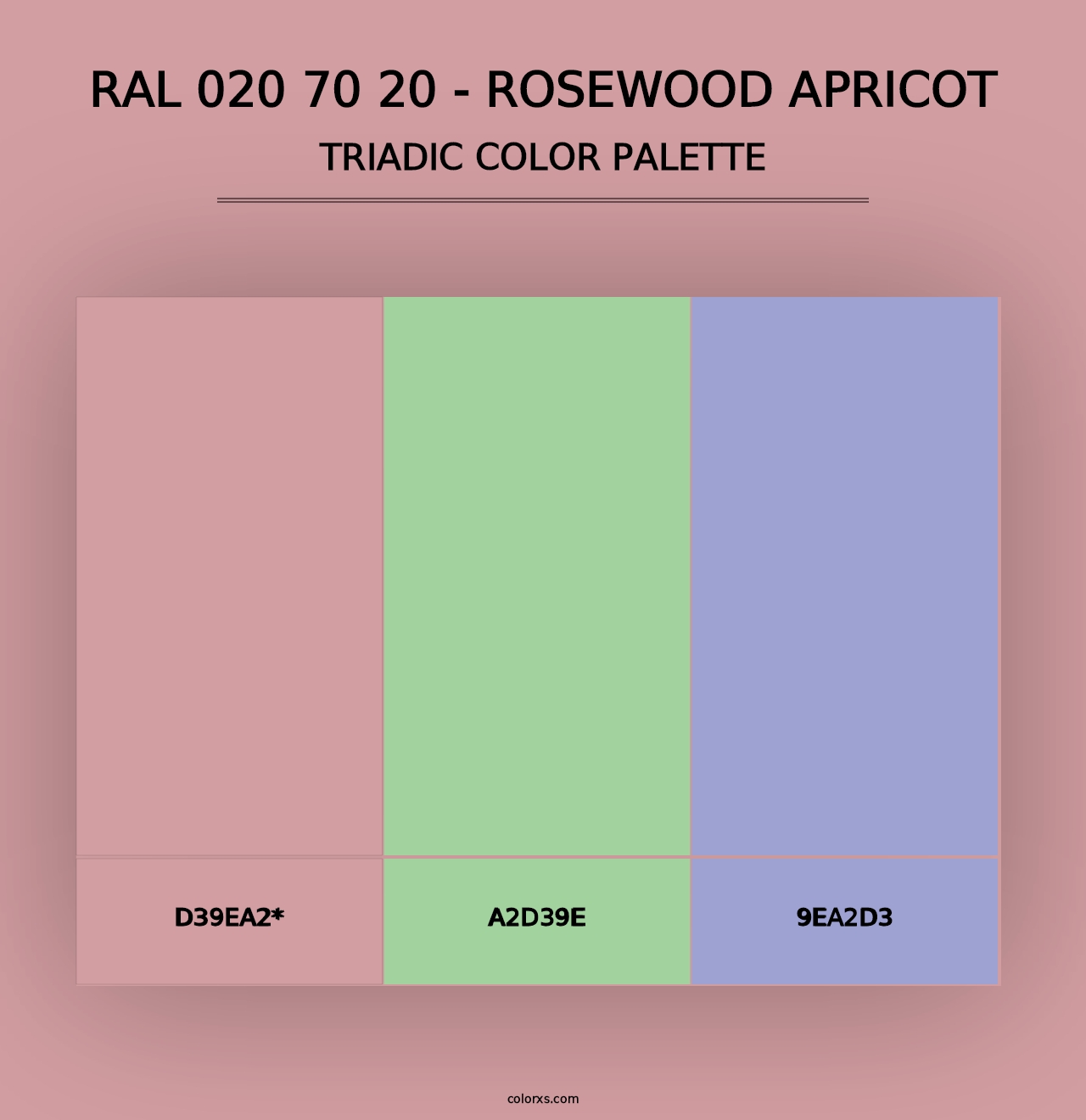 RAL 020 70 20 - Rosewood Apricot - Triadic Color Palette