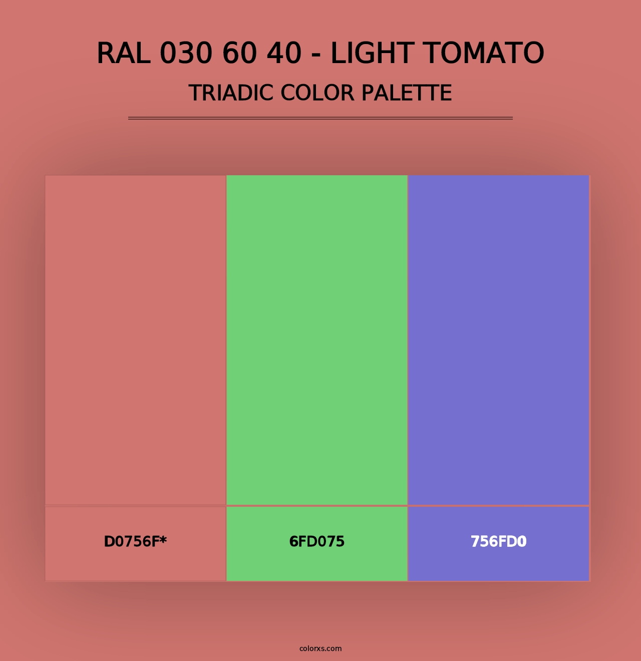 RAL 030 60 40 - Light Tomato - Triadic Color Palette