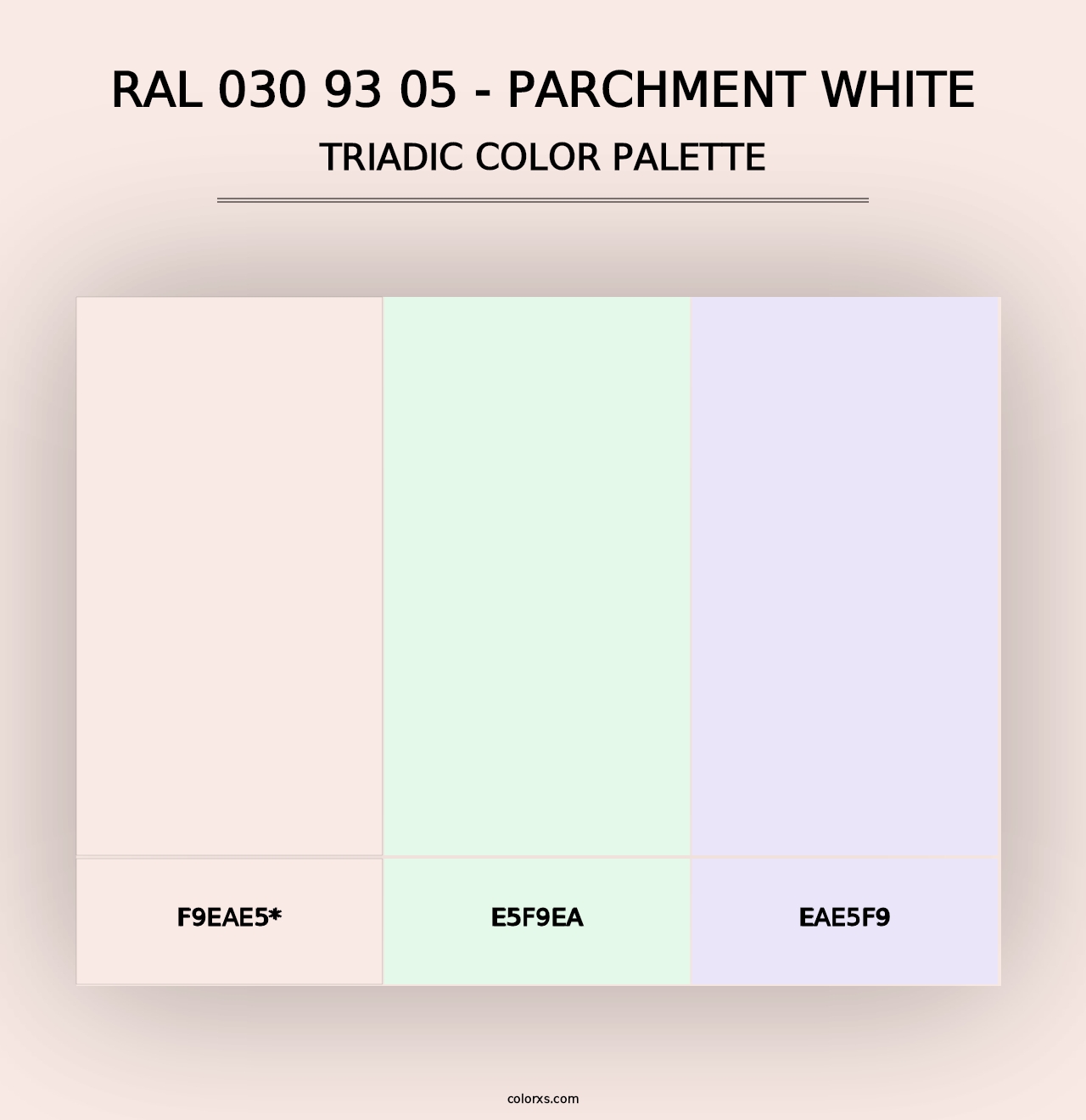 RAL 030 93 05 - Parchment White - Triadic Color Palette