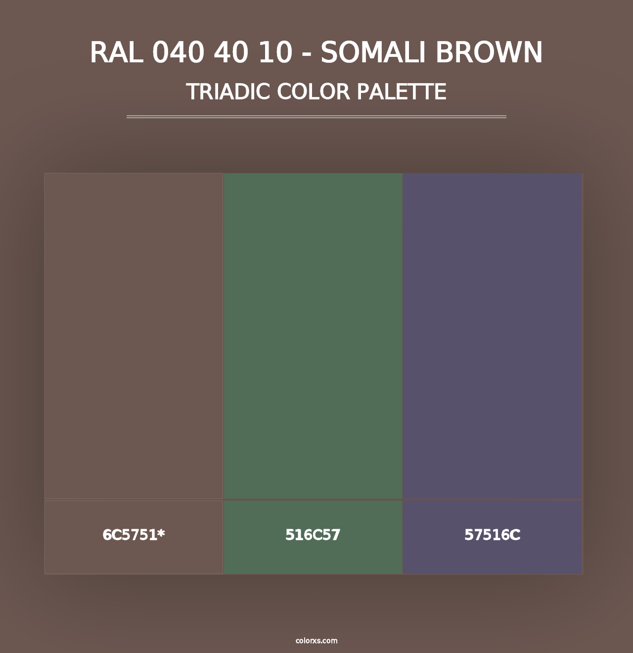 RAL 040 40 10 - Somali Brown - Triadic Color Palette