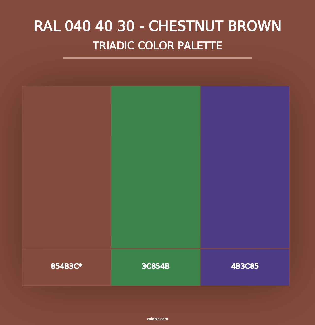 RAL 040 40 30 - Chestnut Brown - Triadic Color Palette