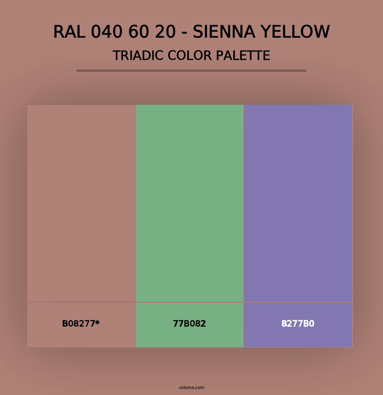 RAL 040 60 20 - Sienna Yellow - Triadic Color Palette