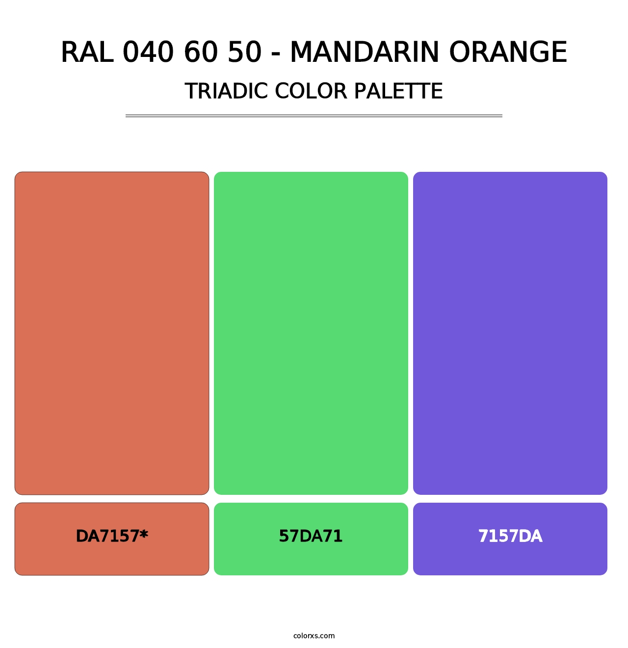 RAL 040 60 50 - Mandarin Orange - Triadic Color Palette