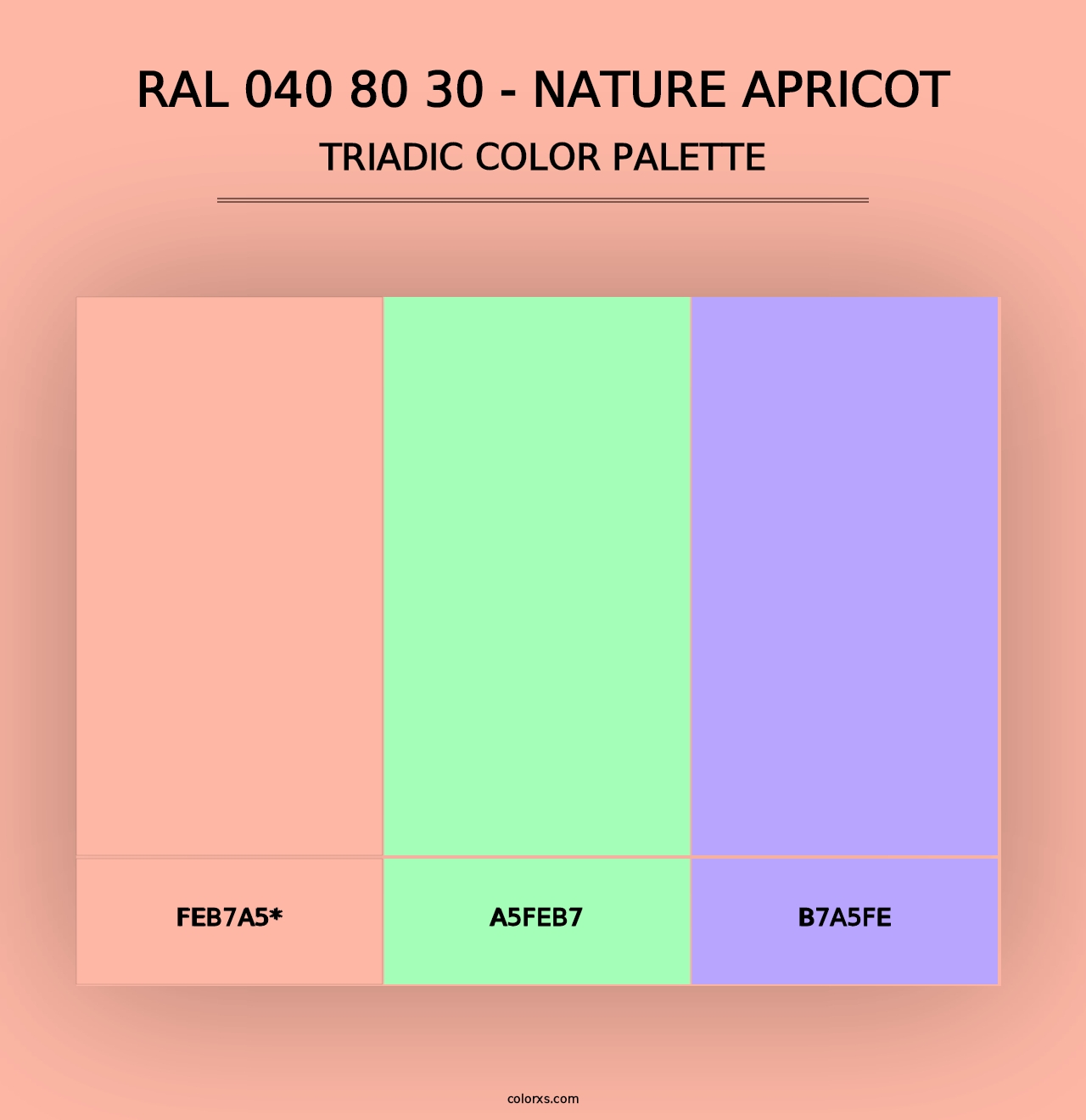 RAL 040 80 30 - Nature Apricot - Triadic Color Palette