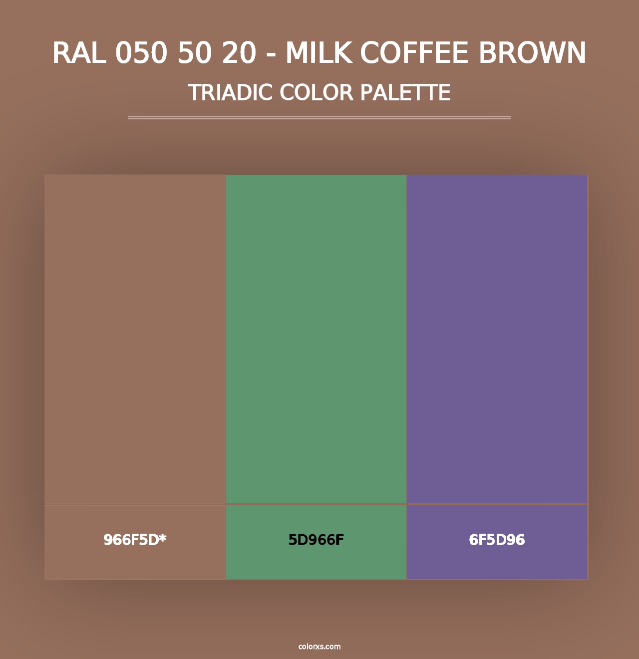 RAL 050 50 20 - Milk Coffee Brown - Triadic Color Palette