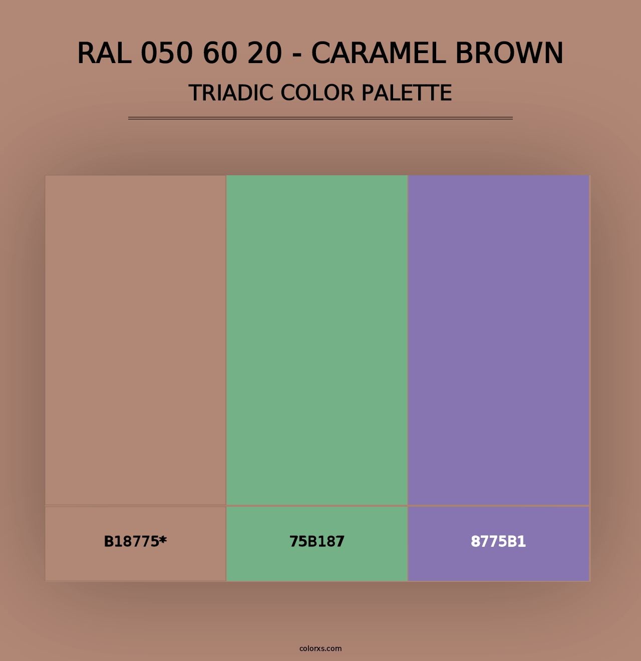 RAL 050 60 20 - Caramel Brown - Triadic Color Palette