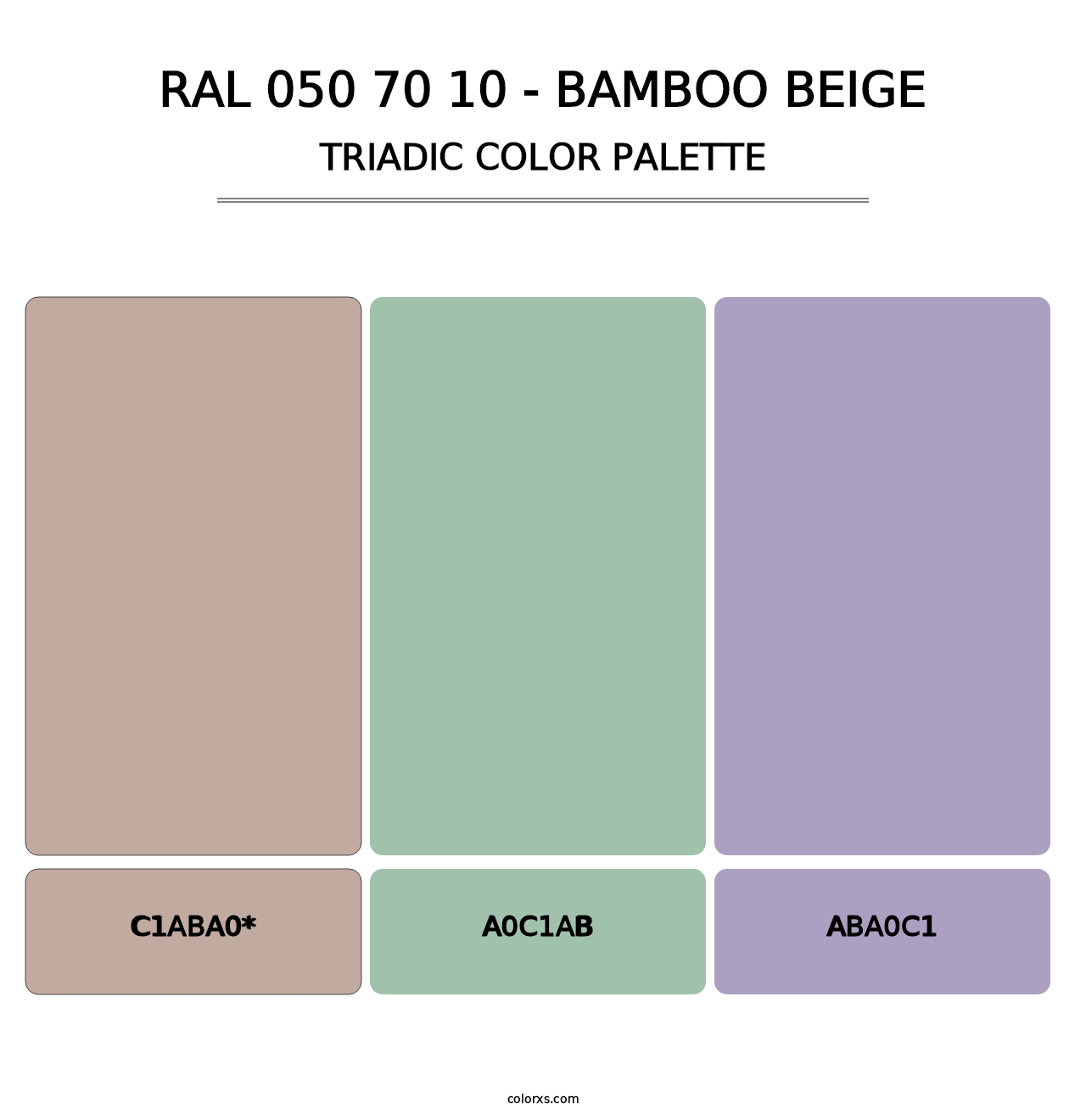 RAL 050 70 10 - Bamboo Beige - Triadic Color Palette