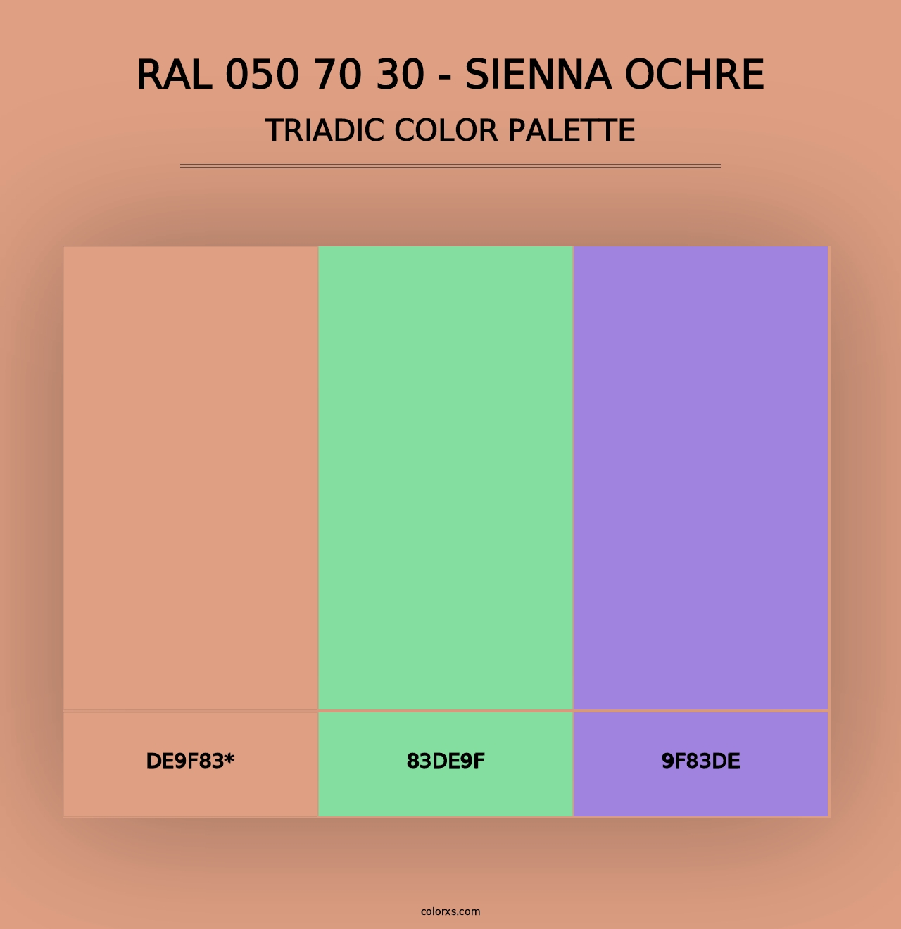 RAL 050 70 30 - Sienna Ochre - Triadic Color Palette