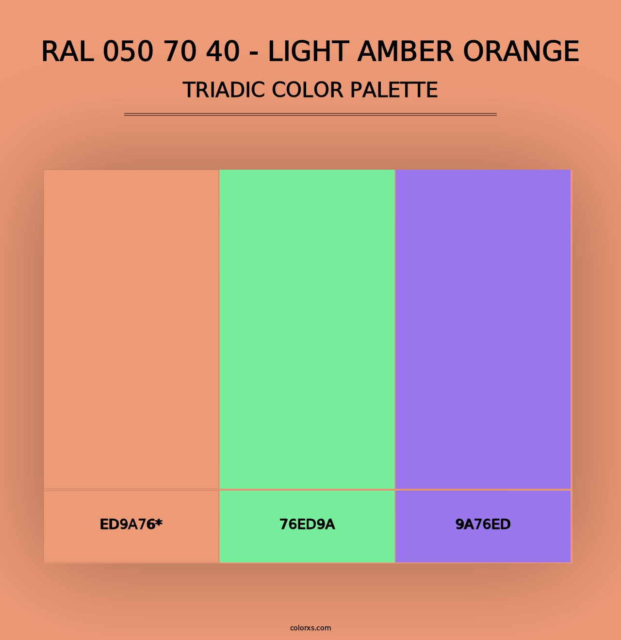 RAL 050 70 40 - Light Amber Orange - Triadic Color Palette