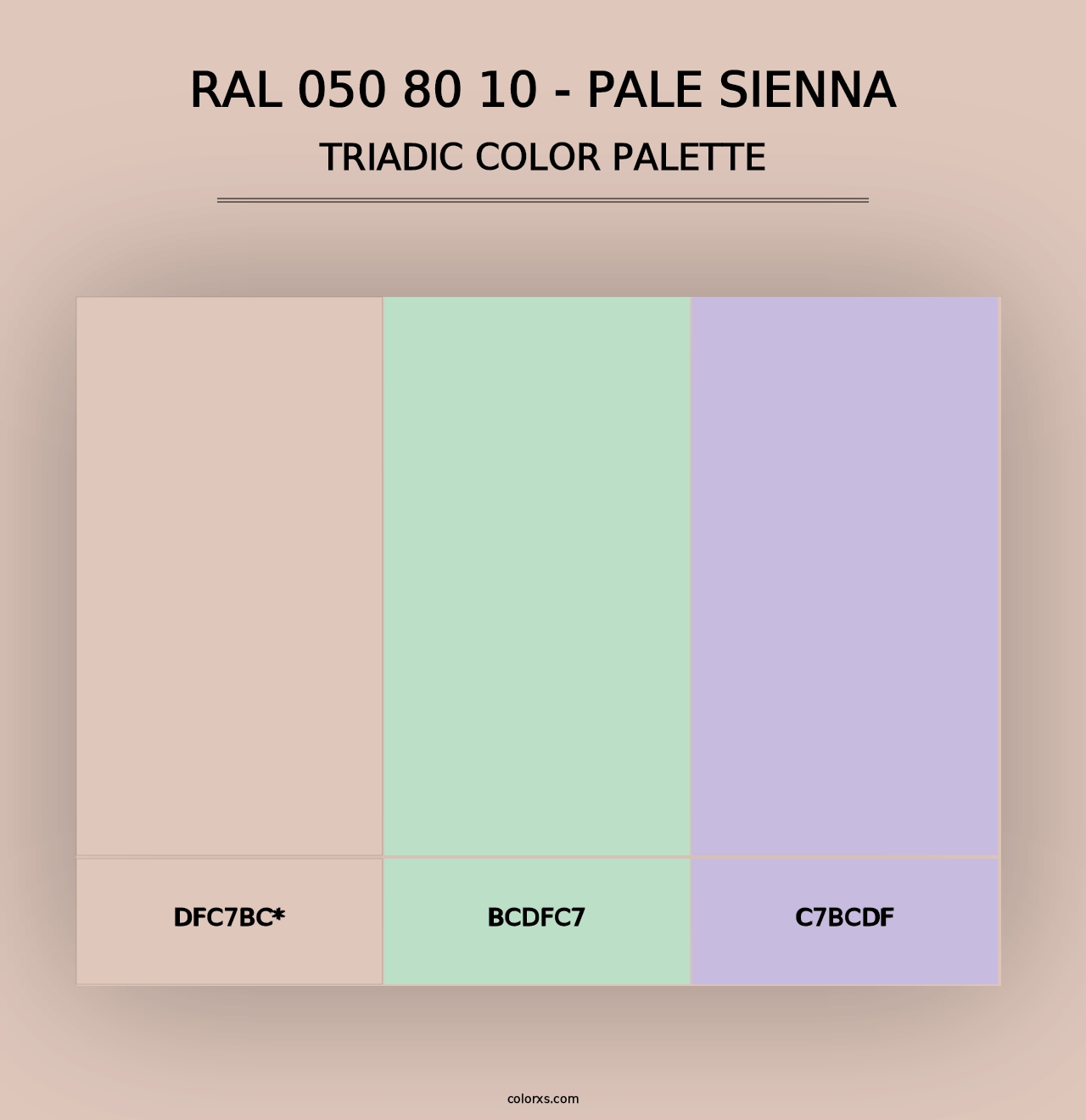 RAL 050 80 10 - Pale Sienna - Triadic Color Palette