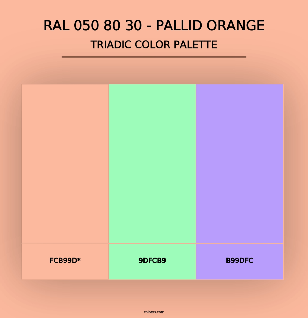 RAL 050 80 30 - Pallid Orange - Triadic Color Palette