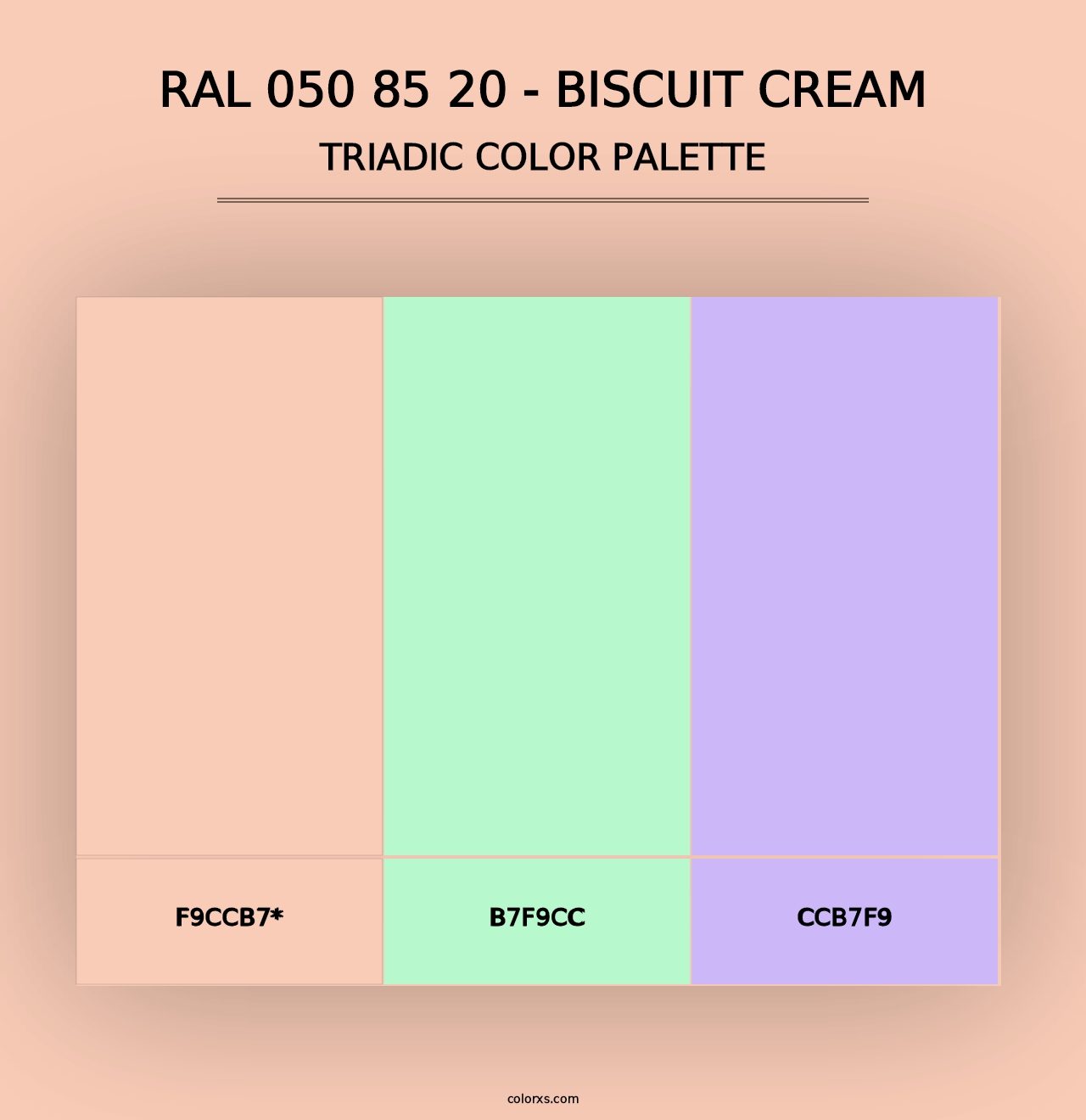 RAL 050 85 20 - Biscuit Cream - Triadic Color Palette