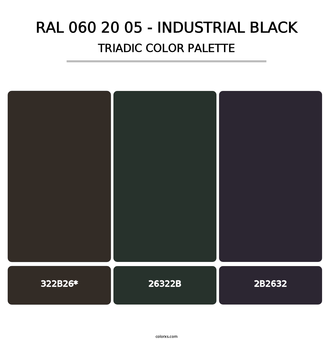 RAL 060 20 05 - Industrial Black - Triadic Color Palette