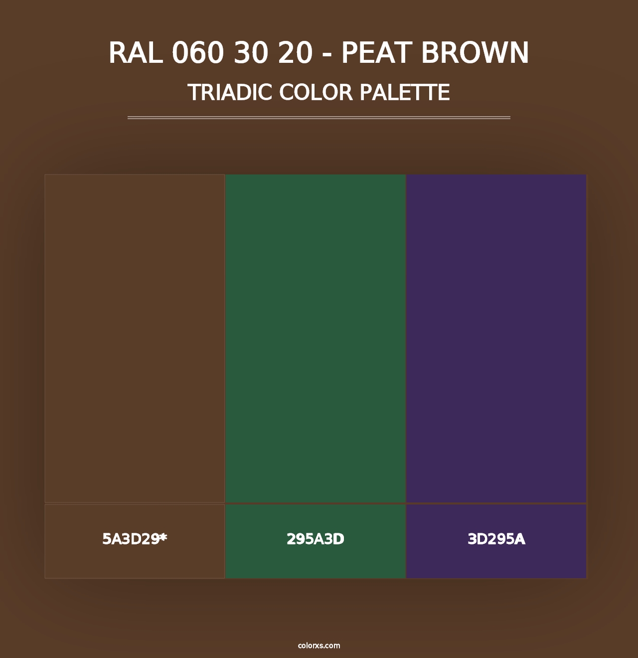 RAL 060 30 20 - Peat Brown - Triadic Color Palette