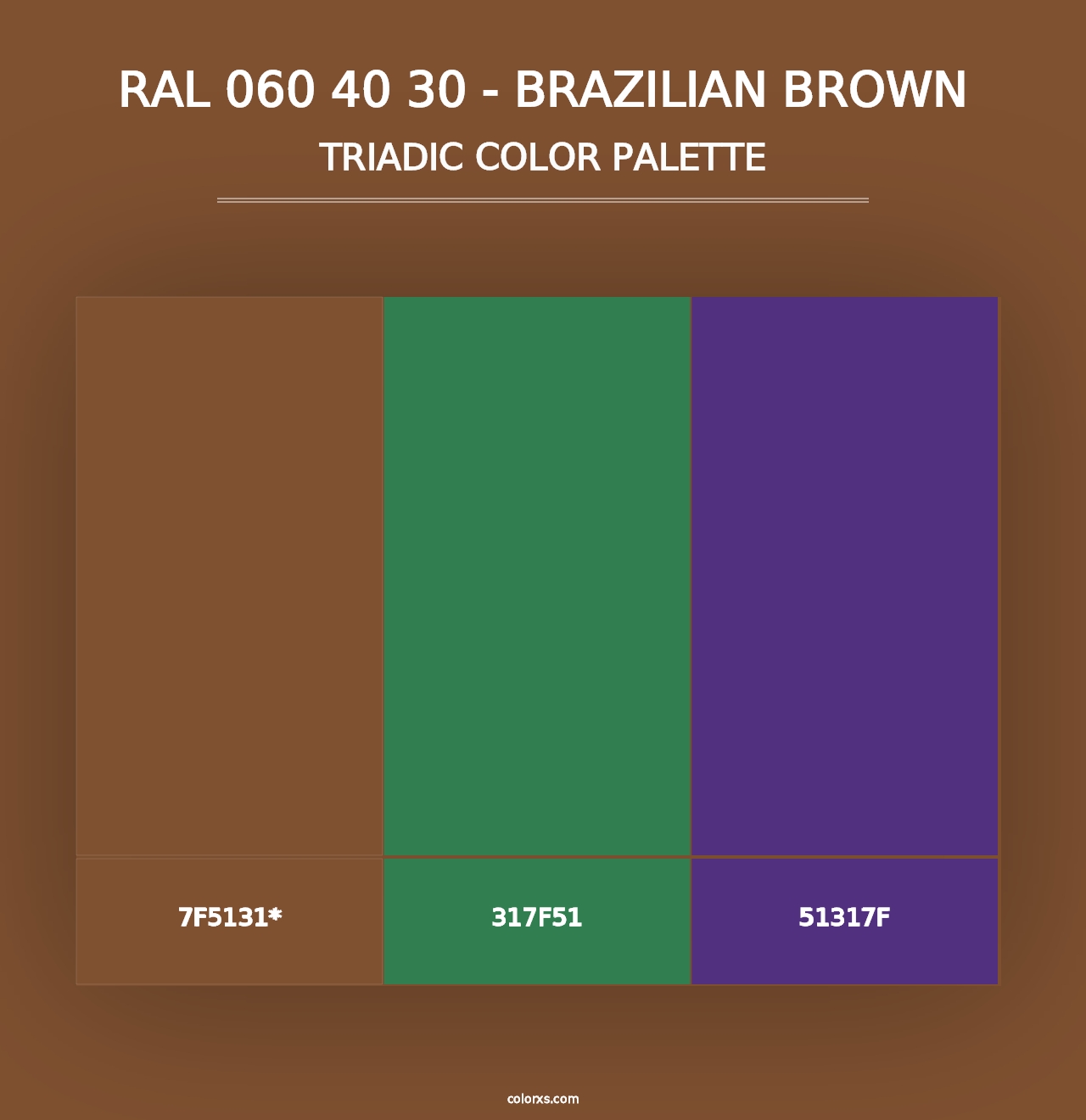 RAL 060 40 30 - Brazilian Brown - Triadic Color Palette