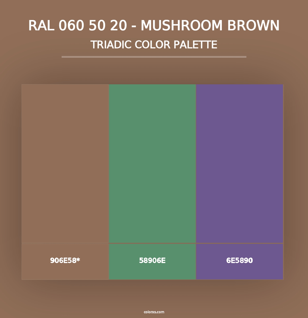 RAL 060 50 20 - Mushroom Brown - Triadic Color Palette