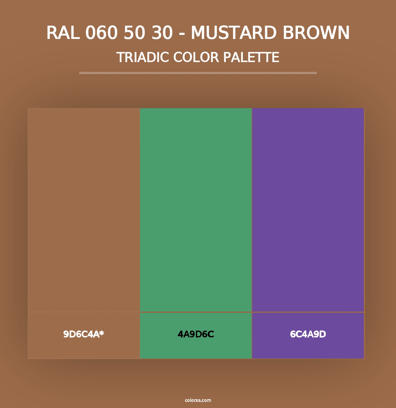 RAL 060 50 30 - Mustard Brown - Triadic Color Palette