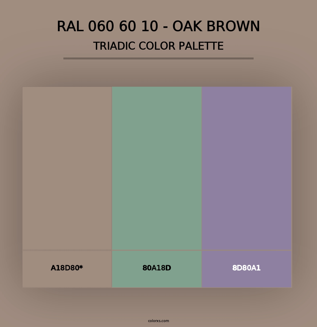 RAL 060 60 10 - Oak Brown - Triadic Color Palette