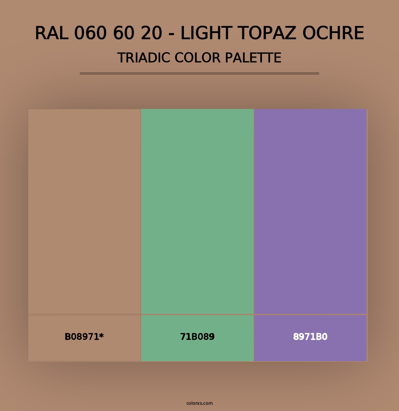 RAL 060 60 20 - Light Topaz Ochre - Triadic Color Palette