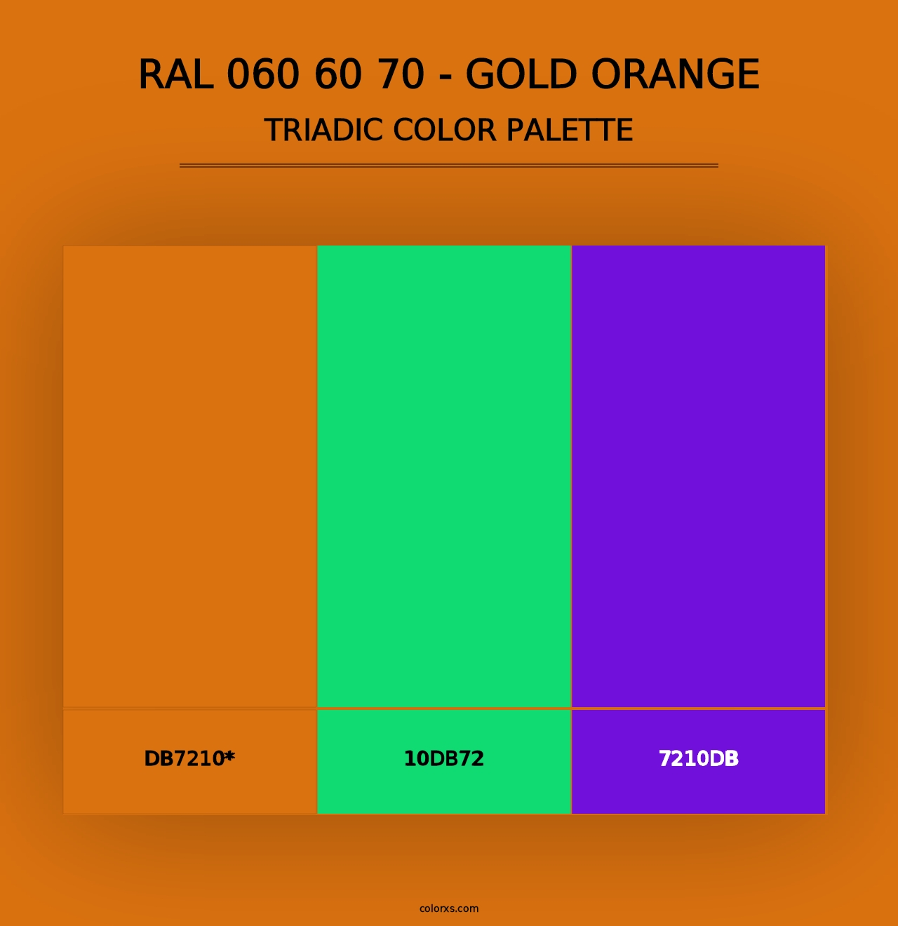 RAL 060 60 70 - Gold Orange - Triadic Color Palette