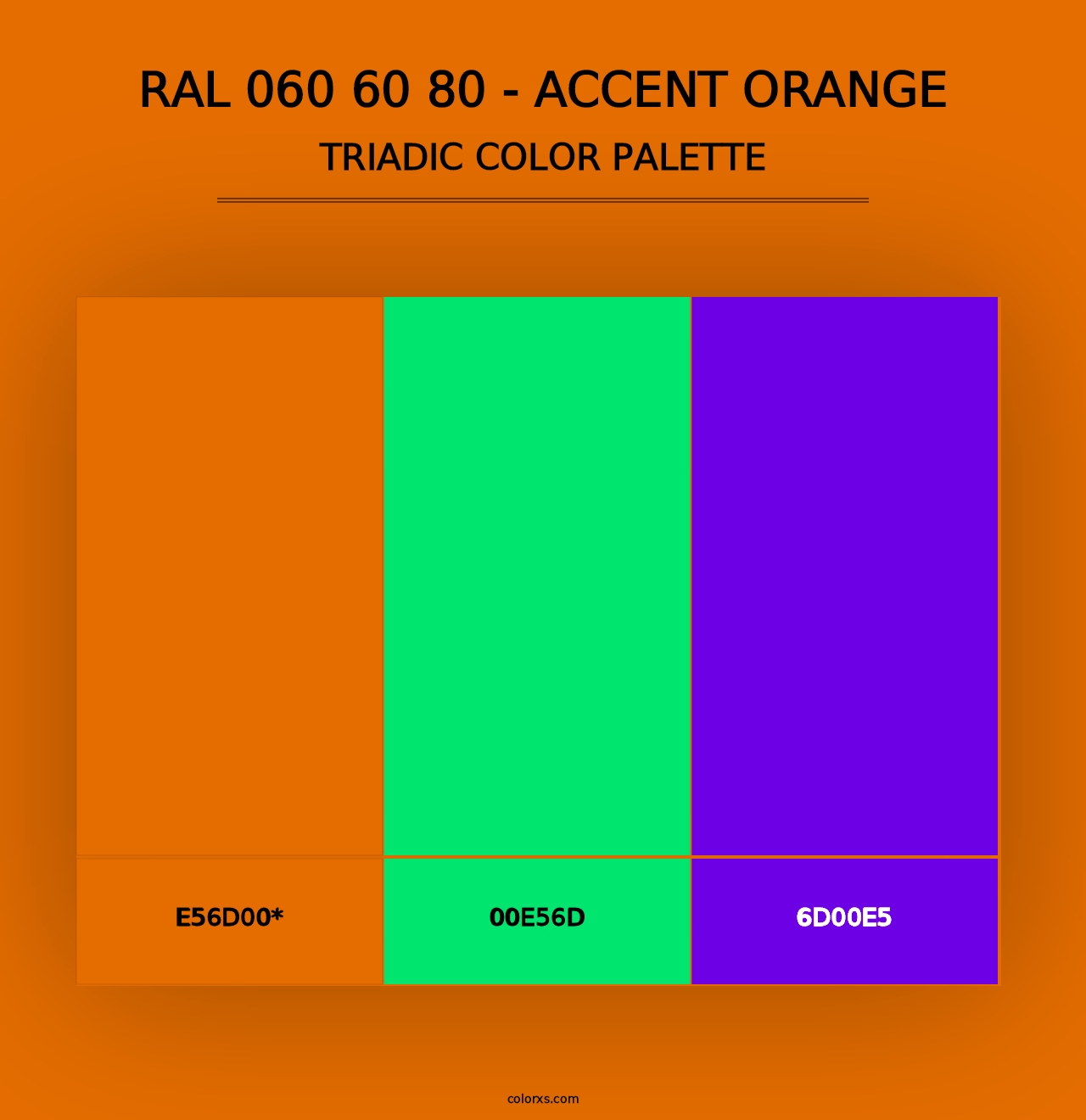 RAL 060 60 80 - Accent Orange - Triadic Color Palette