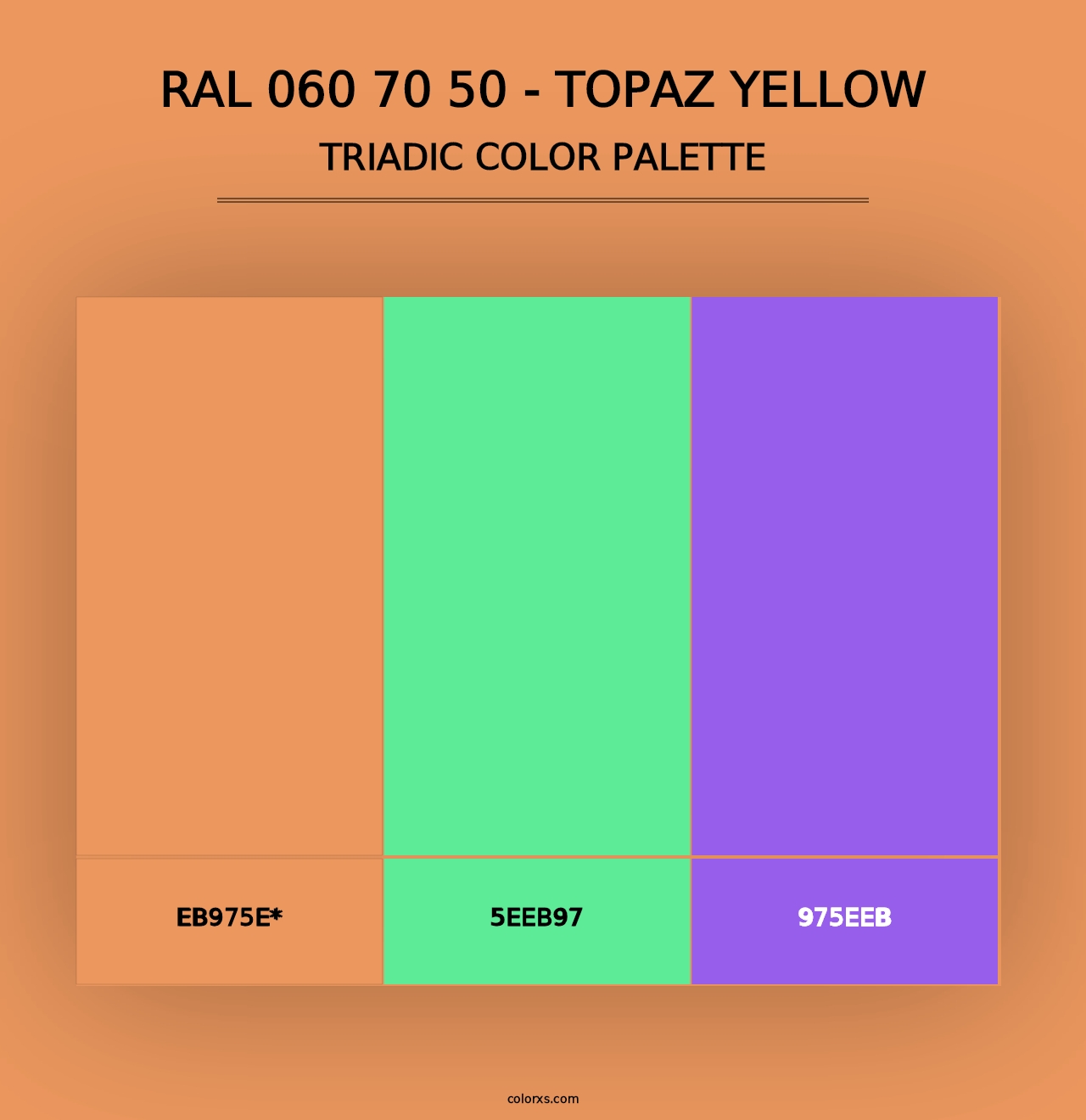 RAL 060 70 50 - Topaz Yellow - Triadic Color Palette