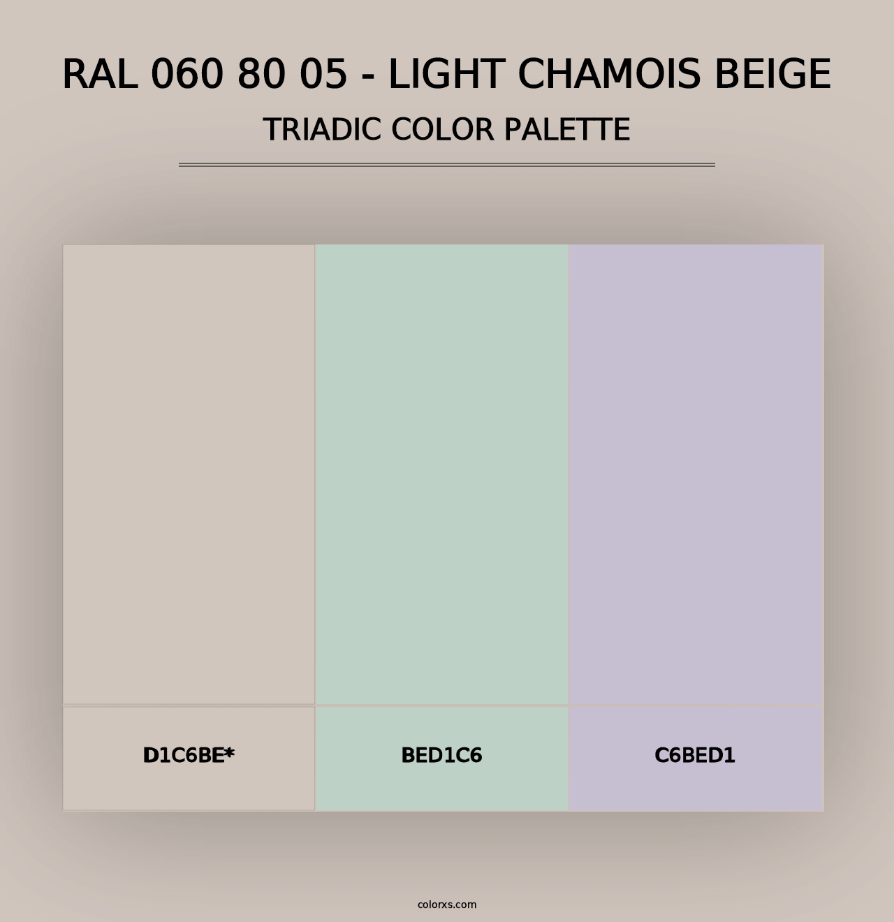 RAL 060 80 05 - Light Chamois Beige - Triadic Color Palette