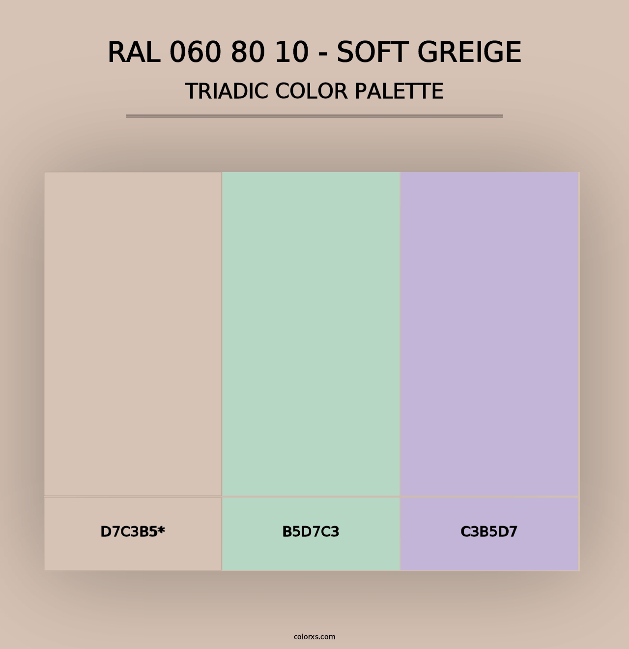 RAL 060 80 10 - Soft Greige - Triadic Color Palette