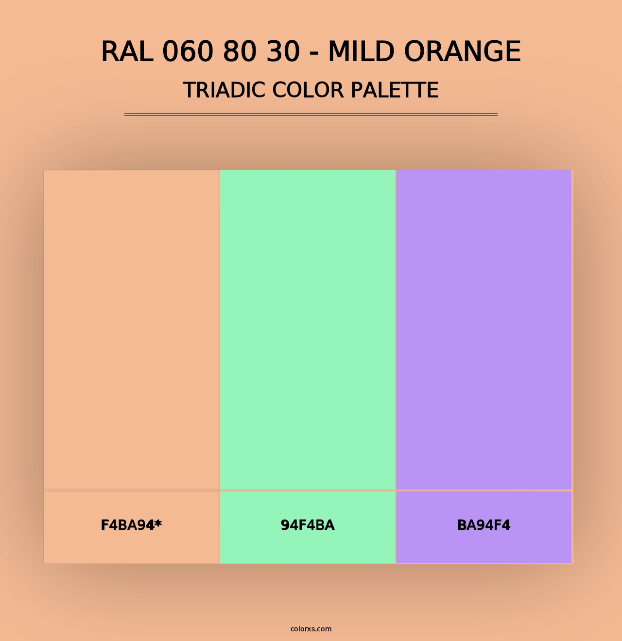 RAL 060 80 30 - Mild Orange - Triadic Color Palette