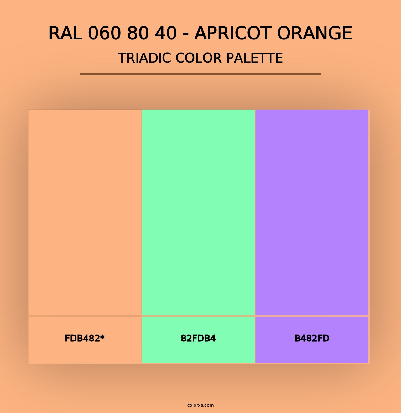 RAL 060 80 40 - Apricot Orange - Triadic Color Palette