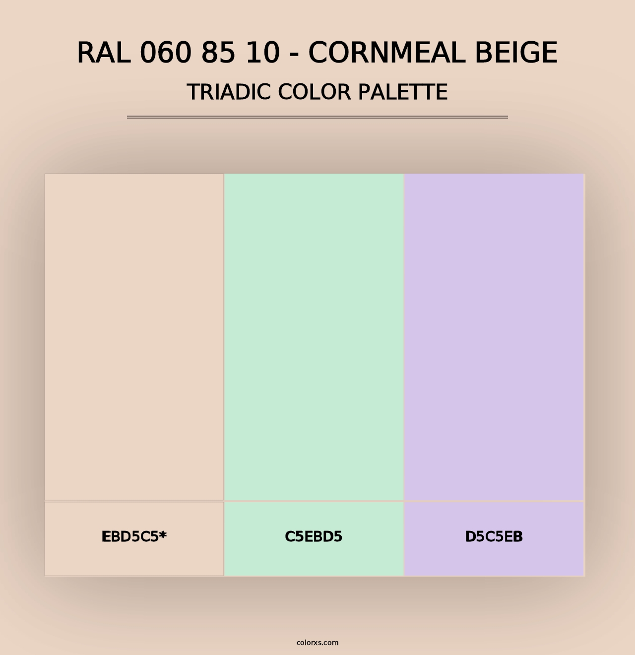 RAL 060 85 10 - Cornmeal Beige - Triadic Color Palette