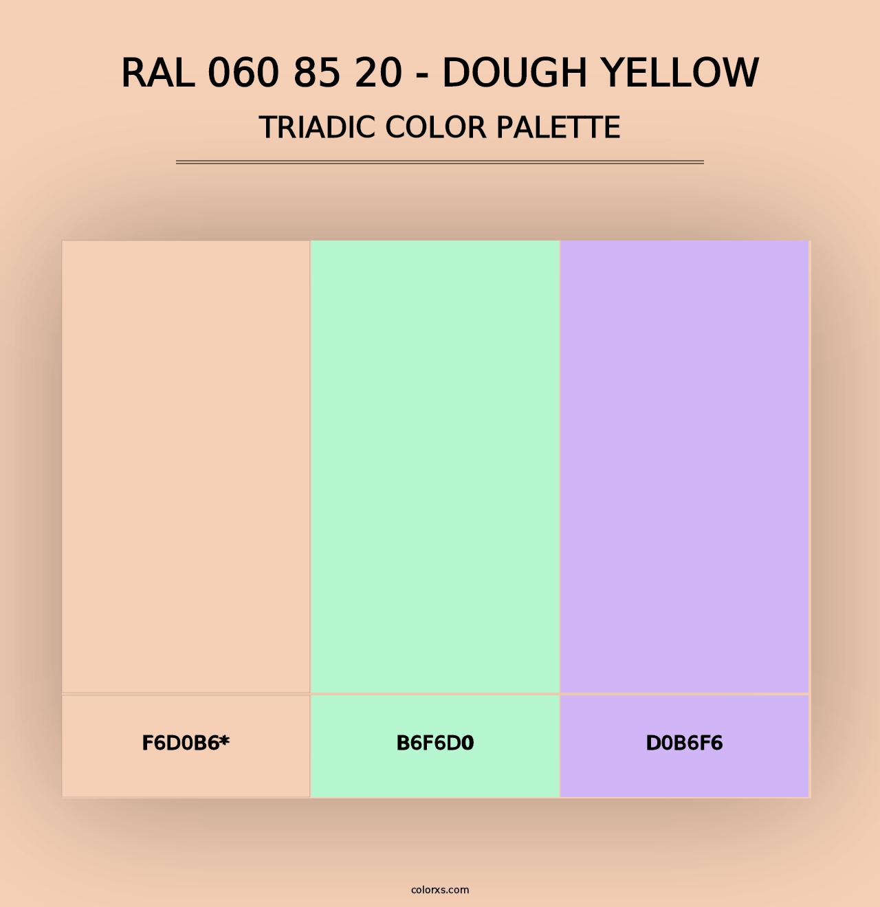 RAL 060 85 20 - Dough Yellow - Triadic Color Palette