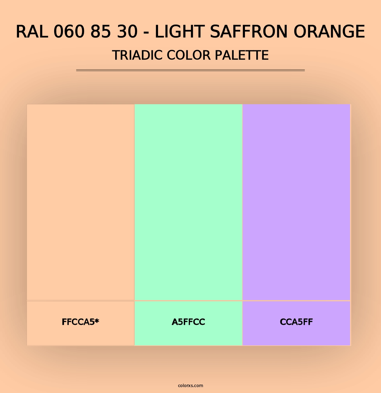 RAL 060 85 30 - Light Saffron Orange - Triadic Color Palette