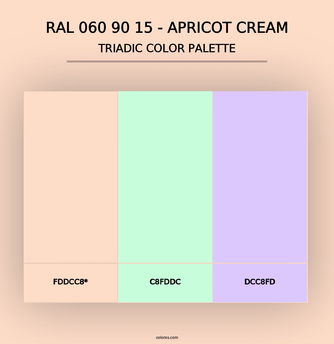 RAL 060 90 15 - Apricot Cream - Triadic Color Palette