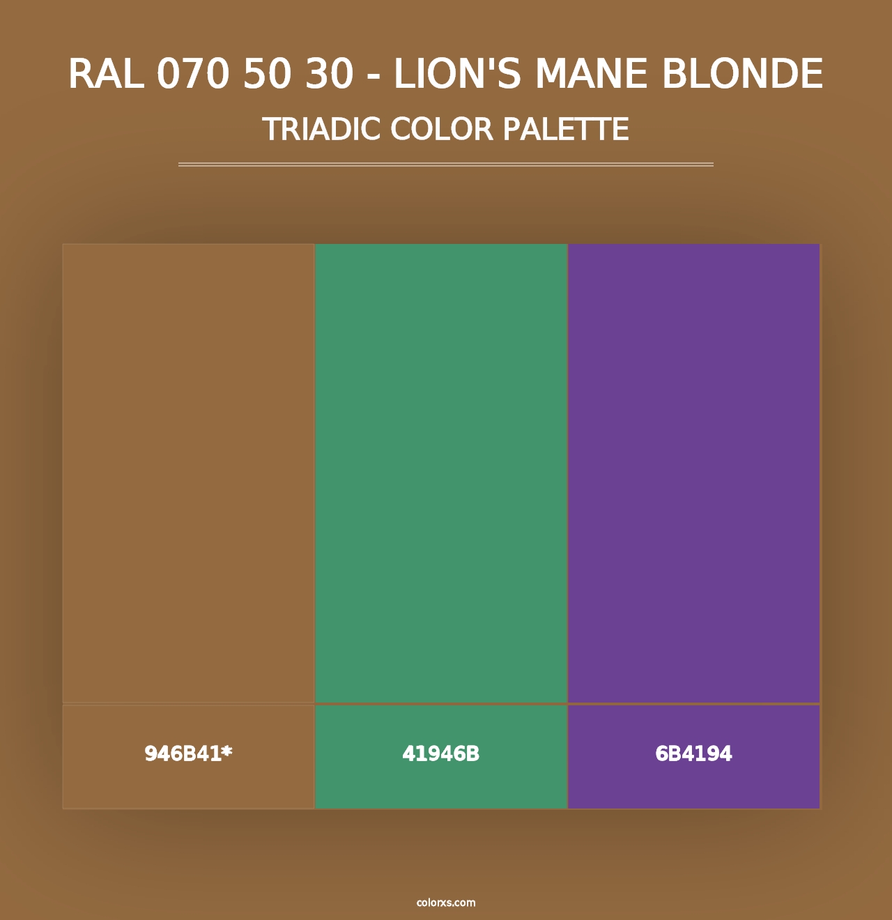 RAL 070 50 30 - Lion's Mane Blonde - Triadic Color Palette