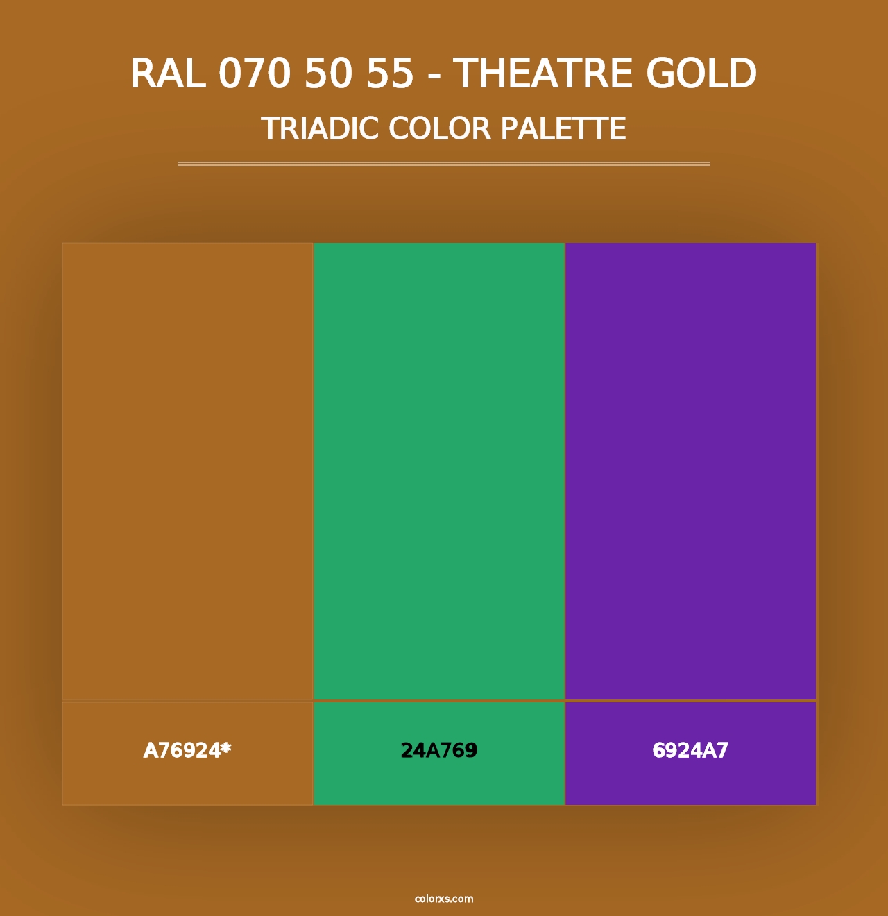 RAL 070 50 55 - Theatre Gold - Triadic Color Palette