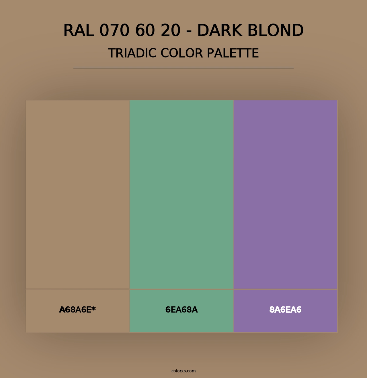 RAL 070 60 20 - Dark Blond - Triadic Color Palette