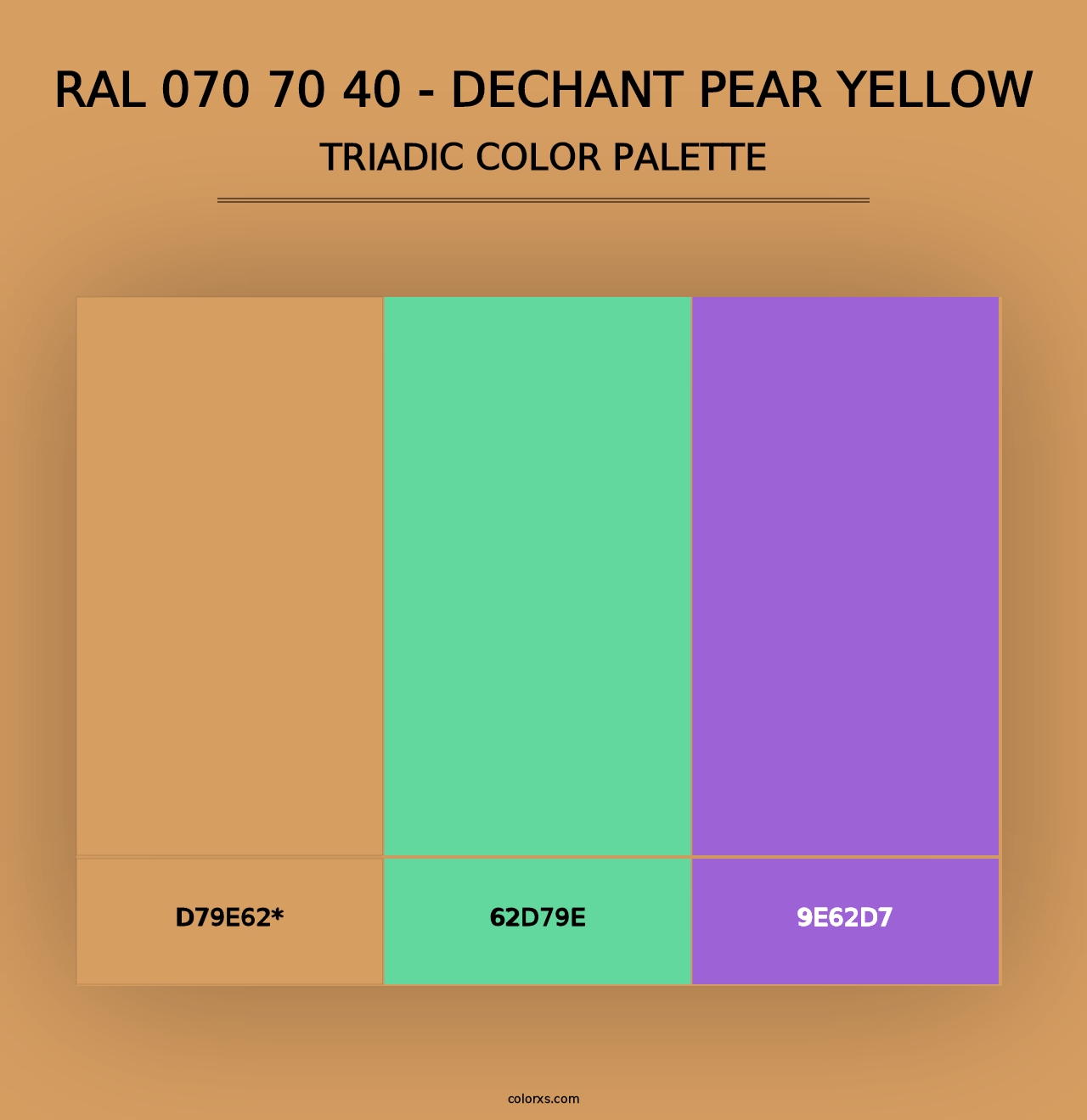 RAL 070 70 40 - Dechant Pear Yellow - Triadic Color Palette